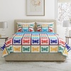 image:imageLavish Home 3Piece Queen Quilt Bedding Set  Bedspread and 2 Pillow Shams with Stylish Geometric Pattern  Lightweight Queen Bed Set for All Seasons  Soft Microfiber Coverlet NavyWhiteMulticolor