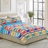 image:imageLavish Home 3Piece Queen Quilt Bedding Set  Bedspread and 2 Pillow Shams with Stylish Geometric Pattern  Lightweight Queen Bed Set for All Seasons  Soft Microfiber Coverlet NavyWhiteMulticolor
