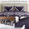 image:imageLavish Home 3Piece Queen Quilt Bedding Set  Bedspread and 2 Pillow Shams with Stylish Geometric Pattern  Lightweight Queen Bed Set for All Seasons  Soft Microfiber Coverlet NavyWhiteNavy Blue and White