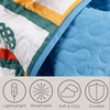 image:imageLavish Home 3Piece Queen Quilt Bedding Set  Bedspread and 2 Pillow Shams with Stylish Geometric Pattern  Lightweight Queen Bed Set for All Seasons  Soft Microfiber Coverlet NavyWhiteMulticolor