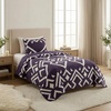 image:imageLavish Home 3Piece Queen Quilt Bedding Set  Bedspread and 2 Pillow Shams with Stylish Geometric Pattern  Lightweight Queen Bed Set for All Seasons  Soft Microfiber Coverlet NavyWhiteNavy Blue and White