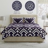 image:imageLavish Home 3Piece Queen Quilt Bedding Set  Bedspread and 2 Pillow Shams with Stylish Geometric Pattern  Lightweight Queen Bed Set for All Seasons  Soft Microfiber Coverlet NavyWhiteNavy Blue and White