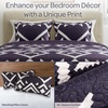 image:imageLavish Home 3Piece Queen Quilt Bedding Set  Bedspread and 2 Pillow Shams with Stylish Geometric Pattern  Lightweight Queen Bed Set for All Seasons  Soft Microfiber Coverlet NavyWhiteNavy Blue and White