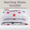image:imageLavish Home 3Piece Queen Quilt Bedding Set  Bedspread and 2 Pillow Shams with Stylish Geometric Pattern  Lightweight Queen Bed Set for All Seasons  Soft Microfiber Coverlet NavyWhiteGray  Red  and Blue