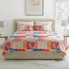 image:imageLavish Home 3Piece Quilt Set King Size  Mallory Classic Patchwork King Size Quilt Bedding Set with 2 Bed Pillow Shams  Machine Washable Lightweight Bedding Multicolor