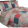 image:imageLavish Home 3Piece Quilt Set Queen Size  Mallory Classic Patchwork FullQueen Size Quilt with 2 Bed Pillow Shams  Machine Washable Lightweight Bedding Multicolor