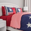 image:imageLavish Home Collection 2Piece Quilt Set  Hypoallergenic Microfiber Glory Bound Patriotic Americana Flag Print AllSeason Blanket with Shams TwinXL