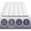 image:imageLavish Home Down Mattress Topper  King 4Inch Duck and Goose Feather Bed with Cotton Mattress Topper Cover  Plush Pillow Top for Cushion and Support White