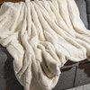 image:imageLavish Home Faux Fur Blanket  60x80Inch Queen Size Throw Blanket with Plush Faux Fur Front and Mink Back  Bedding for Sofas and Beds CreamCream