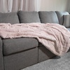image:imageLavish Home Faux Fur Blanket  60x80Inch Queen Size Throw Blanket with Plush Faux Fur Front and Mink Back  Bedding for Sofas and Beds CreamPink
