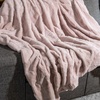 image:imageLavish Home Faux Fur Blanket  60x80Inch Queen Size Throw Blanket with Plush Faux Fur Front and Mink Back  Bedding for Sofas and Beds CreamPink