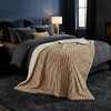 image:imageLavish Home Faux Fur Throw Blanket  60x70Inch Twin Blanket for Couch Bed or Chair  Soft Throw with Plush Faux Rabbit Fur and Warm Sherpa for Living Room Bedroom and Home Decor IvoryTaupe