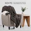 image:imageLavish Home Faux Fur Throw Blanket  60x70Inch Twin Blanket for Couch Bed or Chair  Soft Throw with Plush Faux Rabbit Fur and Warm Sherpa for Living Room Bedroom and Home Decor IvoryGray