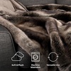 image:imageLavish Home Faux Fur Throw Blanket  60x70Inch Twin Blanket for Couch Bed or Chair  Soft Throw with Plush Faux Rabbit Fur and Warm Sherpa for Living Room Bedroom and Home Decor IvoryGray and Brown