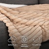 image:imageLavish Home Faux Fur Throw Blanket  60x70Inch Twin Blanket for Couch Bed or Chair  Soft Throw with Plush Faux Rabbit Fur and Warm Sherpa for Living Room Bedroom and Home Decor IvoryTaupe