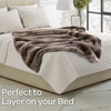 image:imageLavish Home Faux Fur Throw Blanket  60x70Inch Twin Blanket for Couch Bed or Chair  Soft Throw with Plush Faux Rabbit Fur and Warm Sherpa for Living Room Bedroom and Home Decor IvoryGray and Brown