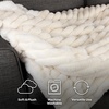 image:imageLavish Home Faux Fur Throw Blanket  60x70Inch Twin Blanket for Couch Bed or Chair  Soft Throw with Plush Faux Rabbit Fur and Warm Sherpa for Living Room Bedroom and Home Decor IvoryIvory