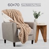 image:imageLavish Home Faux Fur Throw Blanket  60x70Inch Twin Blanket for Couch Bed or Chair  Soft Throw with Plush Faux Rabbit Fur and Warm Sherpa for Living Room Bedroom and Home Decor IvoryTaupe
