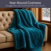 image:imageLavish Home Faux Fur Throw Blanket  Oversized 91x81 MachineWashable Bedding  MinkStyle 78lb Heavy Blanket for Bed or Sofa AquaAqua