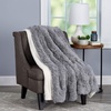 image:imageLavish Home Faux Fur Throw Blanket Brown 60 x 70Gray and Cream