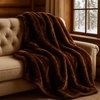 image:imageLavish Home Faux Fur Throw Blanket Coffee 91 x 81