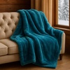 image:imageLavish Home Faux Fur Throw Blanket Purple 91 x 81Aqua