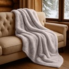image:imageLavish Home Faux Fur Throw Blanket Purple 91 x 81Beige