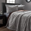 image:imageLavish Home King Size Comforter Set  3Piece MinkStyle Faux Fur Blanket and 2 Shams  Cozy MachineWashable King Bedding Set GreyChocolateBlack