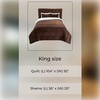 image:imageLavish Home King Size Comforter Set  3Piece Sherpa and Fleece Bedspread with Pillow Shams  Warm Cozy MachineWashable Bedding Chocolate