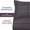 image:imageLavish Home King Size Comforter Set White 3PieceSet 102 x 90Gray