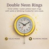 image:imageLavish Home Neon Wall Clock with Double Light Ring Yellow 14 InchSingle