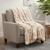 image:imageLavish Home Oversized Ruched Faux Fur Blanket Blue 60 x 80Beige