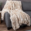 image:imageLavish Home Oversized Ruched Faux Fur Blanket Blue 60 x 80Beige