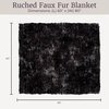 image:imageLavish Home Oversized Ruched Faux Fur Blanket Blue 60 x 80Black