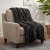 image:imageLavish Home Oversized Ruched Faux Fur Blanket Blue 60 x 80Black