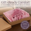 image:imageLavish Home Oversized Ruched Faux Fur Blanket Blue 60 x 80Pink