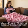 image:imageLavish Home Oversized Ruched Faux Fur Blanket Blue 60 x 80Pink