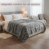 image:imageLavish Home Oversized Ruched Faux Fur Blanket Blue 60 x 80Silver