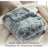 image:imageLavish Home Oversized Ruched Faux Fur Blanket Blue 60 x 80Silver