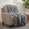 image:imageLavish Home Oversized Ruched Faux Fur Blanket Blue 60 x 80Silver