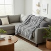 image:imageLavish Home Oversized Ruched Faux Fur Blanket Blue 60 x 80Silver