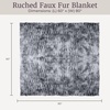 image:imageLavish Home Oversized Ruched Faux Fur Blanket Blue 60 x 80Silver