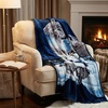 image:imageLavish Home Oversized Wolf Blanket 74 x 91Blue and White