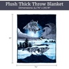 image:imageLavish Home Oversized Wolf Blanket 74 x 91Blue and White