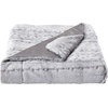 image:imageLavish Home Plush Blanket for Home Decor  Hypoallergenic Faux Rabbit Fur Couch Throw with Sherpa Backing for Sofas and Bedding Cream BeigeCloud Grey