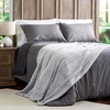 image:imageLavish Home Plush Blanket for Home Decor  Hypoallergenic Faux Rabbit Fur Couch Throw with Sherpa Backing for Sofas and Bedding Cream BeigeCloud Grey
