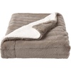 image:imageLavish Home Plush Blanket for Home Decor  Hypoallergenic Faux Rabbit Fur Couch Throw with Sherpa Backing for Sofas and Bedding Cream BeigeCoffee