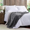 image:imageLavish Home Plush Woven Sherpa Blanket  Oversized Solid Color PolyFleece Throw  Breathable and Machine Washable Blanket Gray