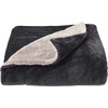 image:imageLavish Home Plush Woven Sherpa Blanket  Oversized Solid Color PolyFleece Throw  Breathable and Machine Washable Blanket GrayRaven and Stone