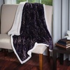 image:imageLavish Home Printed Coral Soft Fleece Sherpa Throw Blanket BluePurple